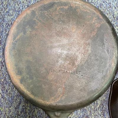 2 cast iron skillets