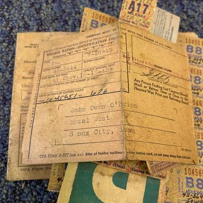 War coupons for mileage and rations