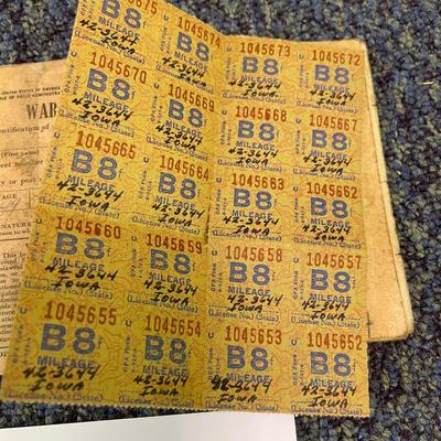 War coupons for mileage and rations