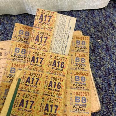 War coupons for mileage and rations