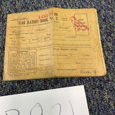 War coupons for mileage and rations