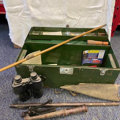 Gun cleaning tools and metal storage box