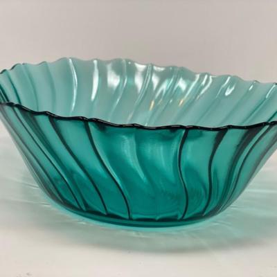 Ultramarine Jeannette Swirl Depression Glass Serving Bowl - 9