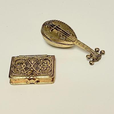 LOT 131  VINTAGE AVON SOLID PERFUMES MANDOLIN & BOOK