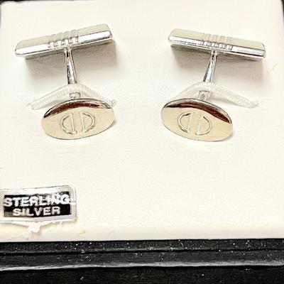 LOT 136  STERLING SILVER DAVID DONAHUE CUFF LINKS