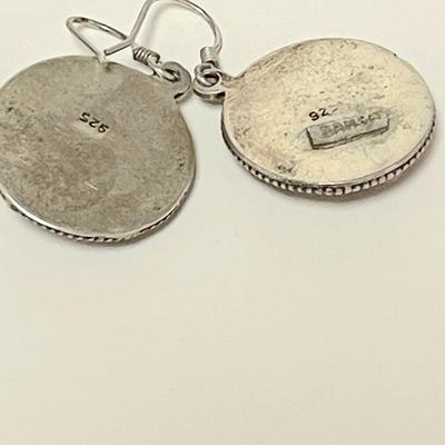 LOT 137   PAIR OF STERLING SILVER/CORAL EAR RINGS FOR PIERCED EARS
