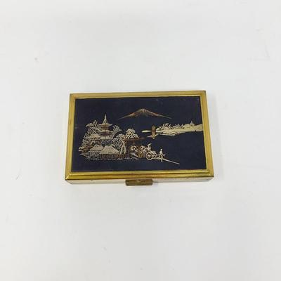 VINTAGE CLOVER MUSICAL METAL POWDER COMPACT