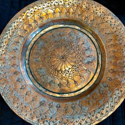 LOT 144   SET OF 3 DECORATIVE COPPER PLATES FROM TURKEY