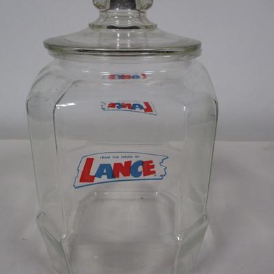 Vintage Glass Lance Candy Cookie Cracker Jar 8 Sided (updated)