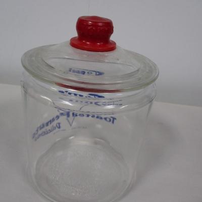 Vintage 10â€ Tomâ€™s Toasted Peanuts Glass Jar Clear Lid (updated)