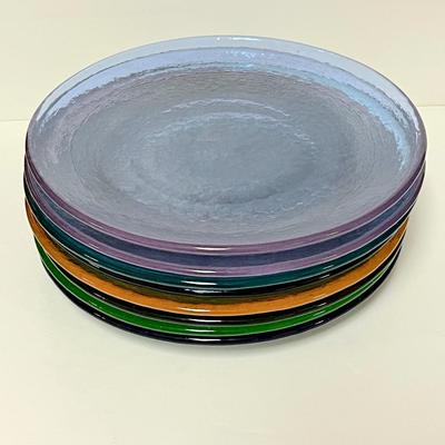 LOT 151  FIRE & LIGHT 40 PC SET OF DISHES SERVICE FOR 8 ARCATA CALIFORNIA RECYCLED GLASS