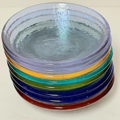 LOT 151  FIRE & LIGHT 40 PC SET OF DISHES SERVICE FOR 8 ARCATA CALIFORNIA RECYCLED GLASS
