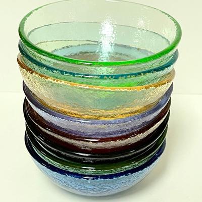LOT 151  FIRE & LIGHT 40 PC SET OF DISHES SERVICE FOR 8 ARCATA CALIFORNIA RECYCLED GLASS