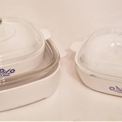 Lot #66 Corning Ware - Cornflower - Lot - 3 pieces