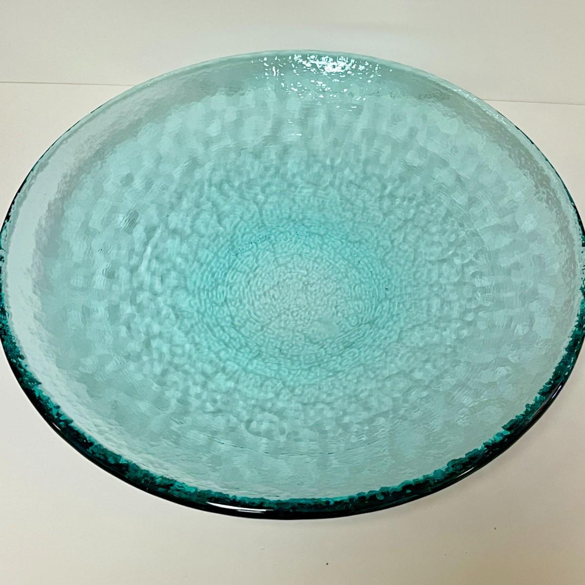LOT 154 FIRE & LIGHT BIG BOWL 11'" AQUA ARCATA CALIFORNIA RECYCLED