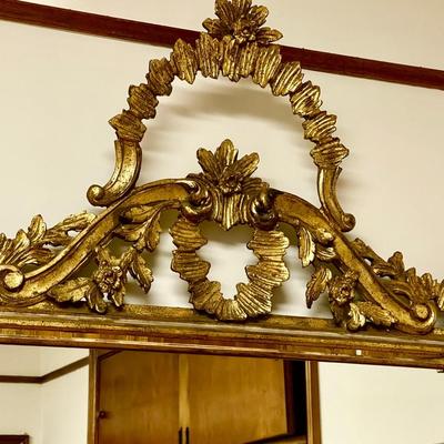 LOT 158   ANTIQUE 18th C ROCOCO WOOD & GOLD GILT MIRROR W/CARVED EMBELLISHMENT