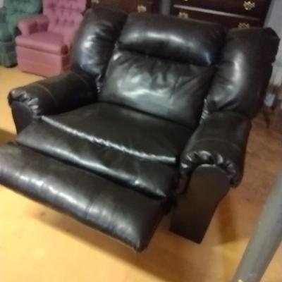 Oversized Faux Leather Recliner