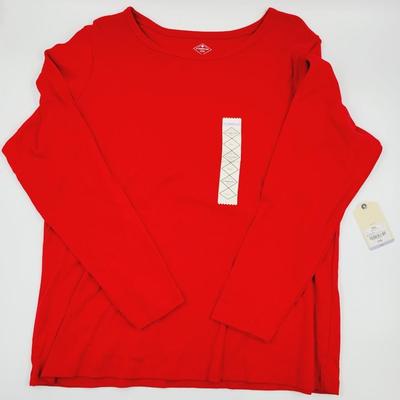 WOMEN'S XL PETITE LONG SLEEVE RED TOPS LOT