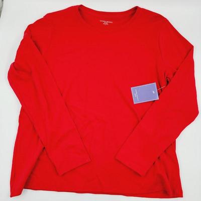 WOMEN'S XL PETITE LONG SLEEVE RED TOPS LOT