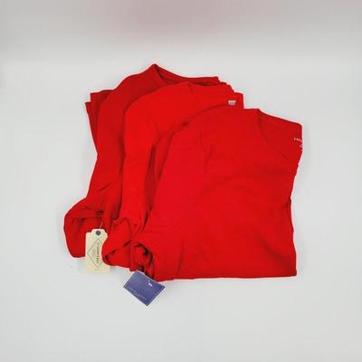 WOMEN'S XL PETITE LONG SLEEVE RED TOPS LOT