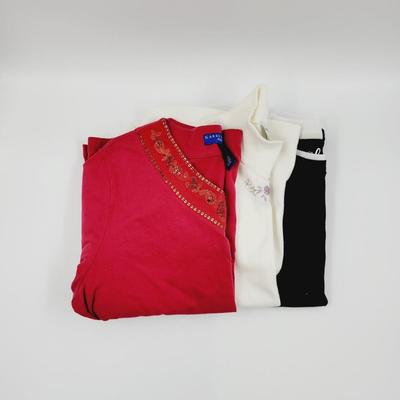 WOMENS LARGE PETITE LONG SLEEVE LOT
