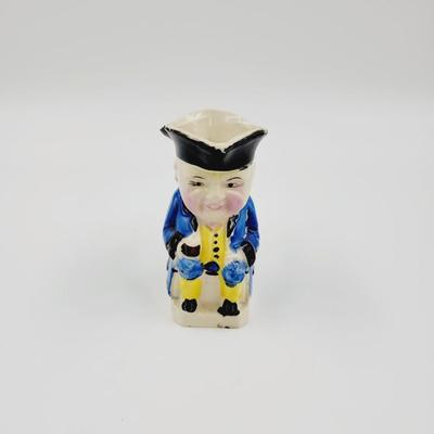 VINTAGE COLONIAL BLUE COAT SMALL TOBY JUG