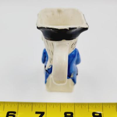 VINTAGE COLONIAL BLUE COAT SMALL TOBY JUG