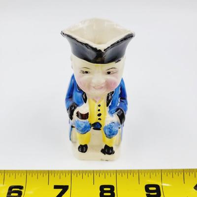 VINTAGE COLONIAL BLUE COAT SMALL TOBY JUG