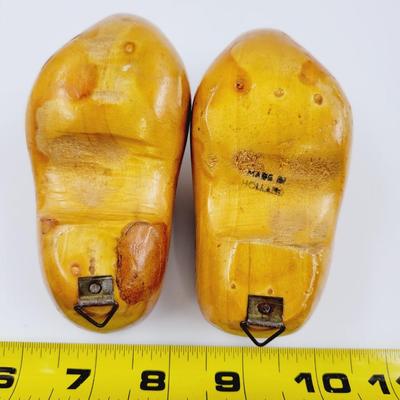 VINTAGE MINIATURE WOODEN CLOGS MADE IN HOLLAND