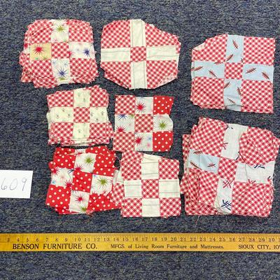 Red and White Quilt Blocks