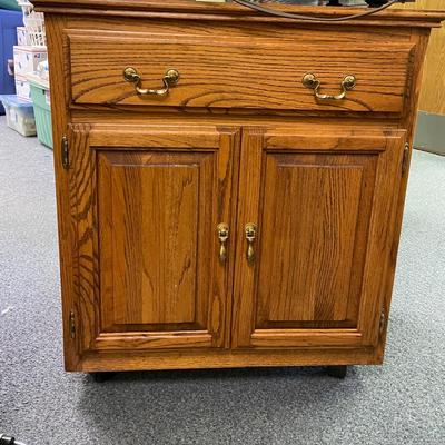 Microwave cart on wheels