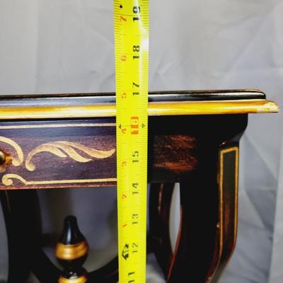 AMAZING VELVETY GOLD ACCENTED SIDE TABLE