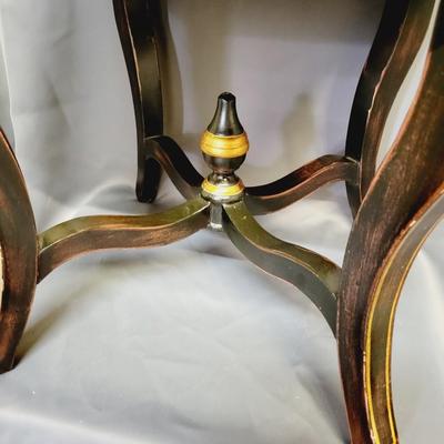 AMAZING VELVETY GOLD ACCENTED SIDE TABLE