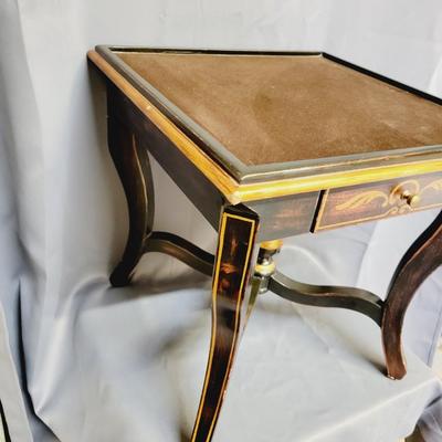 AMAZING VELVETY GOLD ACCENTED SIDE TABLE