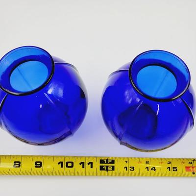 UNIQUE VINTAGE COBALT BLUE VASES LOT