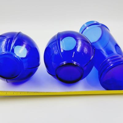 UNIQUE VINTAGE COBALT BLUE VASES LOT