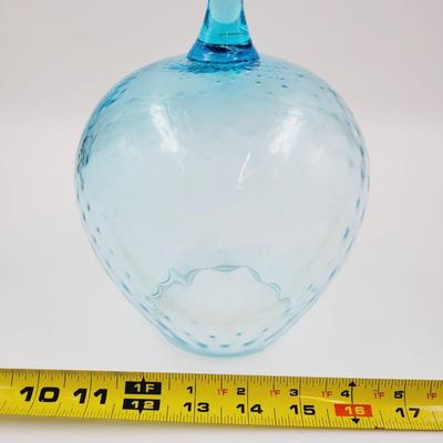 FANTASTIC BLUE MID-CENTURY LARGE DIMPLE GLASS GOBLET