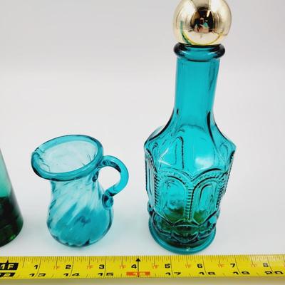 COOL BLUE VASE PITCHER BOTTLE LOT