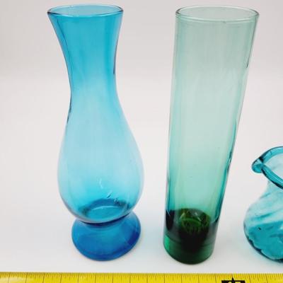 COOL BLUE VASE PITCHER BOTTLE LOT