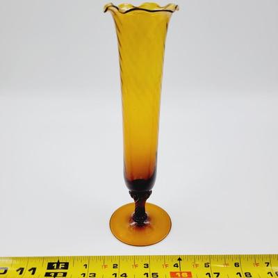 ELEGANT VINTAGE AMBER FOOTED VASE