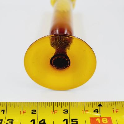 ELEGANT VINTAGE AMBER FOOTED VASE