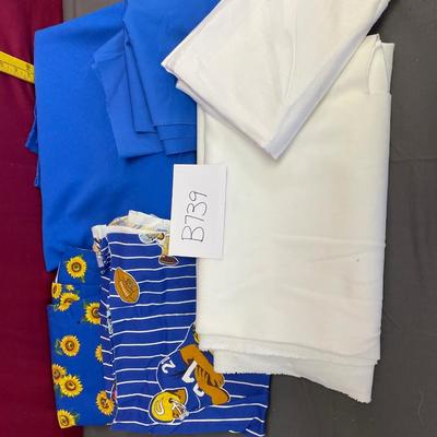 Blue material assortment