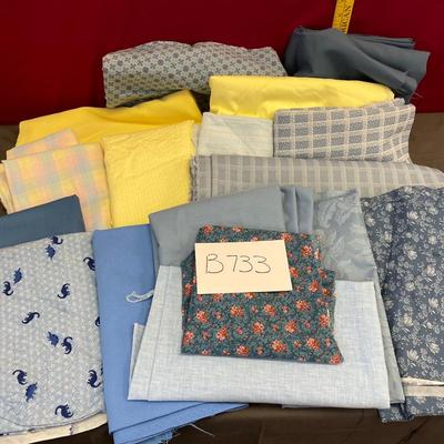 Blue & yellow material assortment