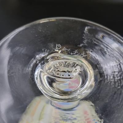 2007 FENTON DAVE FETTY - SIGNED AND STAMPED SPECKLE CONFETTI ENCASED GOBLET