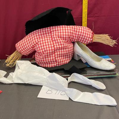 Scarecrow parts, slipper and bunny that needs stuffed