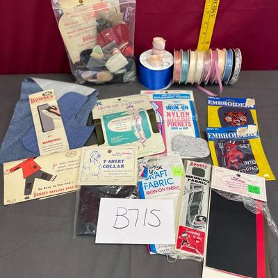Ribbons and miscellaneous sewing supplies