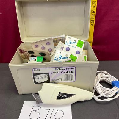 Button assortment & electric scissors