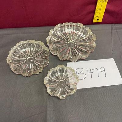 Trio of Glass Ashtrays