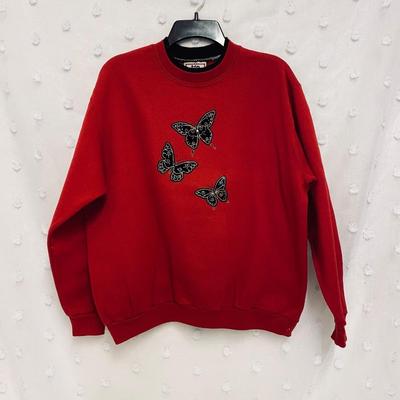TOP STITCH - WOMENâ€™S VIBRANT SWEATSHIRT - SIZE PETITE MEDIUM