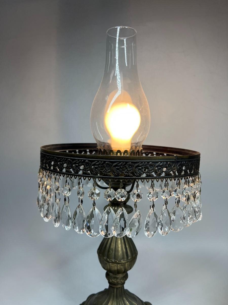 Vintage Hollywood Regency French Style Mid Century Brass Green Glass